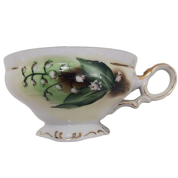 EW Princess LILY OF THE VALLEY Tea Cup Saucer Hand Painted Vnt RARE Marked 3/324 - Picture 3 of 16